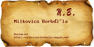 Milkovics Borbála névjegykártya